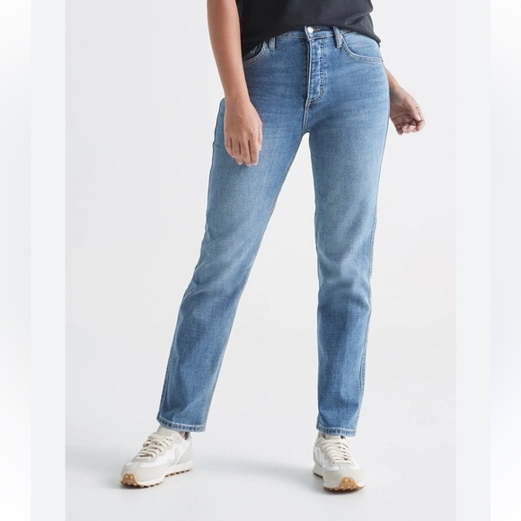 DU/ER Midweight Denim High Rise Straight (Button Fly) - W32 XL29 - Picture 1 of 11